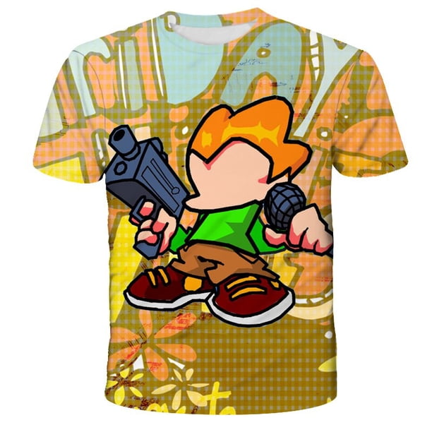 Nueva camiseta 3D Friday Night Funkin para hombres y mujeres, camisetas transpirables informales de manga corta de verano, camisetas para niños y niñas, camiseta de estilo fresco 11T Gao Jinjia LED