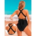 thumbnail image 4 of Traje de baño de maternidad traje de baño de maternidad bikini de maternidad sin espalda de una pieza cruzado en la espalda con cuello en V, 4 of 4