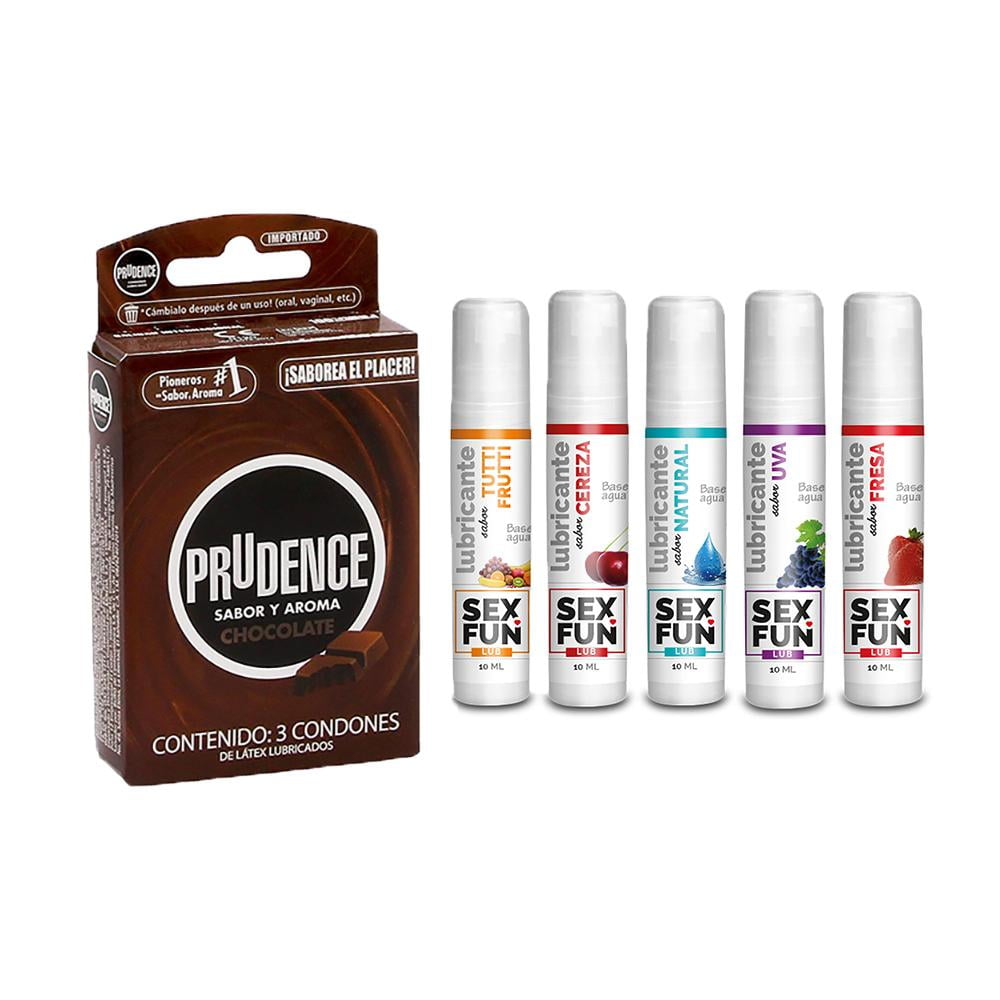 Condones Chocolate + 5 Lubricantes 10ml Sex Fun Sabor - S005 Prudence ...