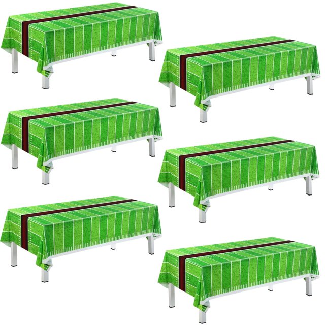 Football Tablecloth,6 Pack Football Table Cover(54”x72”) for Superbowl Decorations,Game Day,Tailgate Football Party