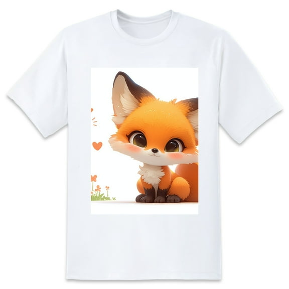 Basic Oversize Tees For WomenFox Loose Boyfriend Shirts Casual Blouse round neck