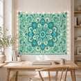 thumbnail image 5 of Mandala Floral Vine on Pale Mint Background, Calming Boho for Nature Decor Lovers, Folk Art Wall Decor, Housewarming Gift Tapestry Wall Hanging for Bedroom and Living Room, 5 of 7