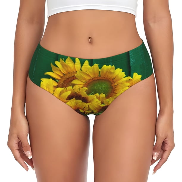 Fotbe Sunflowers in Bucket Calzones Estampados para Mujer – Ropa Interior de Algodón, Cómoda, Suave y Elástica-XX-Large