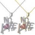 thumbnail image 6 of Custom Piece 29+ Grams 14K Yellow Gold Finish 3.50 Cwt. Simulated Diamond Shattered Broken Heart No Love Pave Pendant Charm Chain Neckless Set 2'', 6 of 6