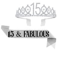 thumbnail image 1 of Conjunto de correas para el hombro con corona para fiesta de cumpleaños de 10, 13, 18, 21, 30, 40, 50, 60, 70 y 80 años, 1 of 6