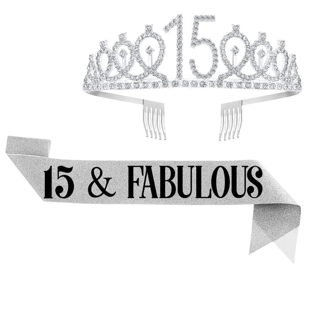 Conjunto de correas para el hombro con corona para fiesta de cumpleaños de 10, 13, 18, 21, 30, 40, 50, 60, 70 y 80 años