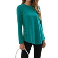 thumbnail image 3 of Minnieouse Camiseta de Mujer Color Sólido Botón Casual Top Cuello Manga Larga Otoño Blusa Sudadera, Negro, S Prendas para la parte del cuerpo Verde L Minnieouse AP003892-08, 3 of 6