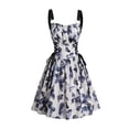 thumbnail image 2 of WILLBEST Vestidos Casuales Vestido Casual con Estampado Floral para Mujer Cuello Cuadrado sin Mangas Ropa de Fiesta Primavera Verano Traje Diario con Collar Estilo Básico Cómodo Moda Mediana​​, 2 of 4