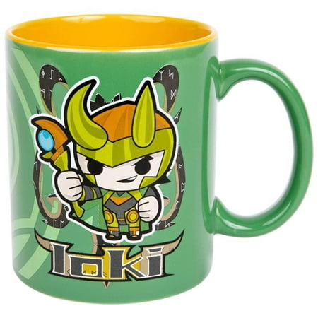 

Loki 826320 11 oz Marvel Loki Chibi Character & Symbol Ceramic Mug