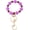 Gold(purple), variant on Silicone Beaded Wristlet Keychain, Cute Key Ring Bracelet Stretchy for Women Car Keys Wallets Gold(pink) -