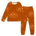 thumbnail image 4 of Xijirk Women Halloween Pajama Set Long Sleeve Crew Neck Top with Jogger Pants Assorted Halloween Element Print Loungewear for Sleepwear and Holiday Party,Multicolour2,XL, 4 of 4