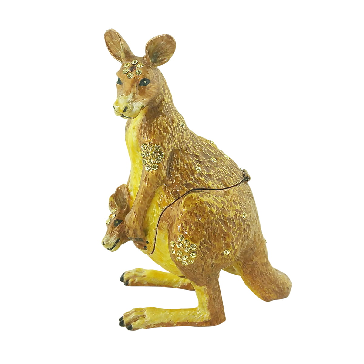 kangaroo trinket box hand made by Keren Kopal & Austrian crystals Faberge