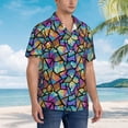 thumbnail image 3 of Pofeuu Colored Glass1 Print Hawaiian Shirt for Men Sleeves Casual Button Down Summer Beach Dress Shirts T-Shirts,X-Large, 3 of 7