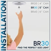 Luxrite BR30 LED Flood Light Bulb, 8.5W65W, 5000K Bright White, 650 Lumens, Dimmable, Damp Rated, UL, E26 6 Pack