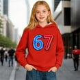 thumbnail image 4 of CAIXIA Boys Hoodies Size 10 12 67 Six Seven 67 Sweatshirt Kids Long Sleeve Fleece Sports Graphic Pullover Fall Kids Clothes,Red, 4 of 7