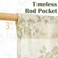 thumbnail image 6 of Floral Kitchen Curtains 36 Inch Linen Tier Curtains Farmhouse Cafe Half Window Drapes Over Sink Light Filtering for Living Room Laundry RV Rod Pocket 2 Panels Sage Green on Beige, 6 of 7