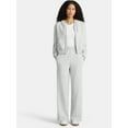 thumbnail image 2 of No Boundaries Soft Fleece Wide Leg Pants, 30” Inseam, 1 or 2-Pack, Women’s XXS-4X, 2 of 5
