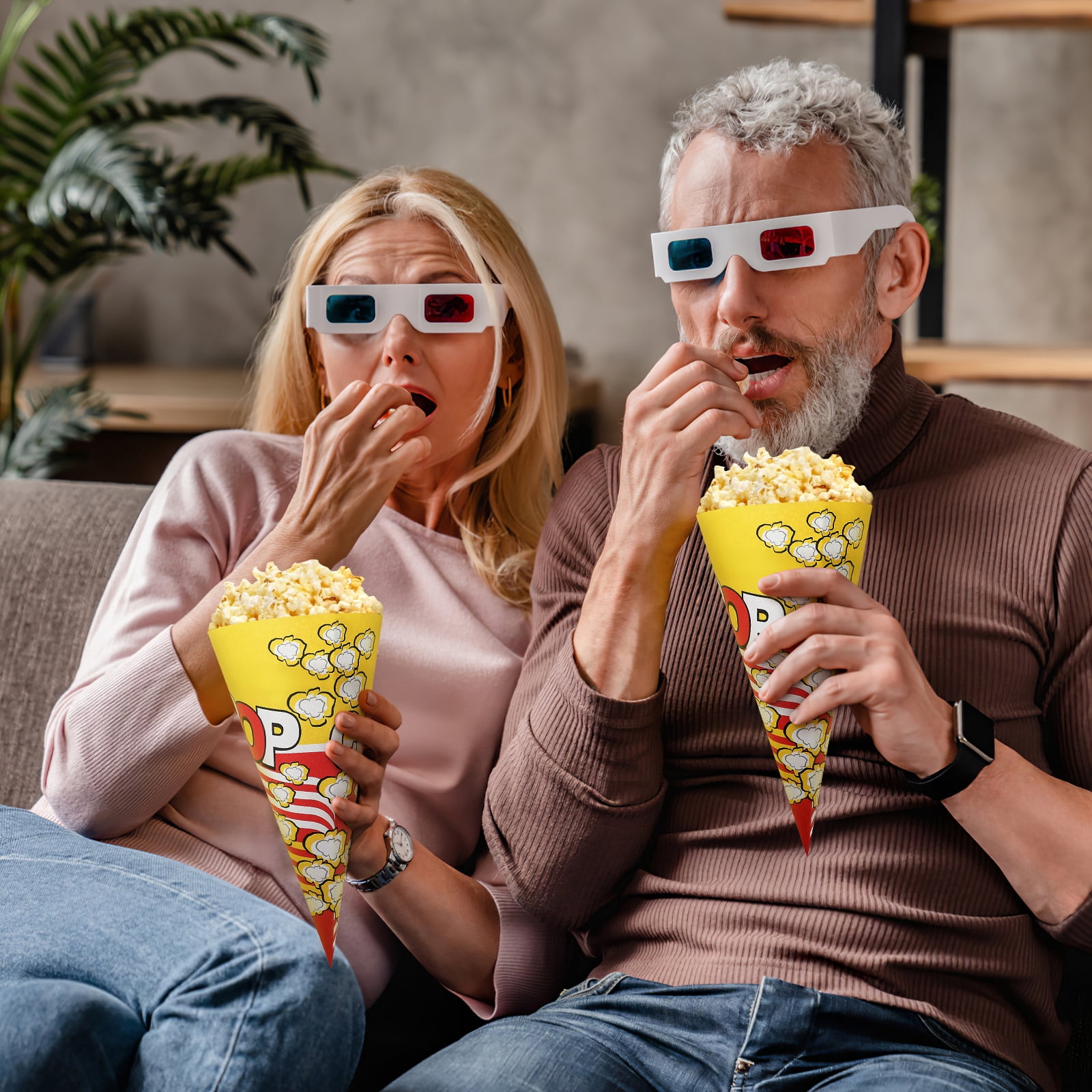 popcorn in cone shaped bags