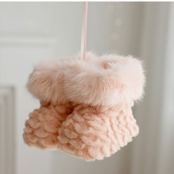 Adornos navideños, adornos navideños, regalos navideños, adornos navideños, mini botas de peluche, adornos navideños, accesorios para árbol de Navidad, colgantes, adornos para botas de peluche