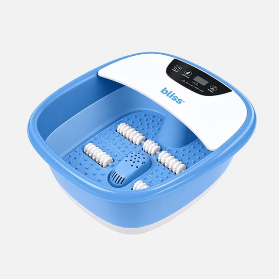 Bliss Massaging Foot Bath Heated Foot Spa with Bubble Massage, Automatic Heating, Heat Insulation, Built-In Rollers, 1 Count