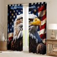 thumbnail image 2 of Manfei Bald Eagle Head Blackout Curtains,Rustic Us Flag Curtains Pack of 2 (42x84 Each),Navy Brown, 2 of 7