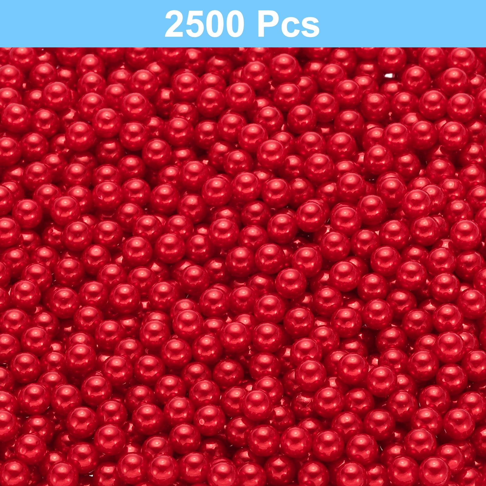 Unique Bargains Durable Faux Pearl for Crafting No Hole Pearls for Vase Fillers Red