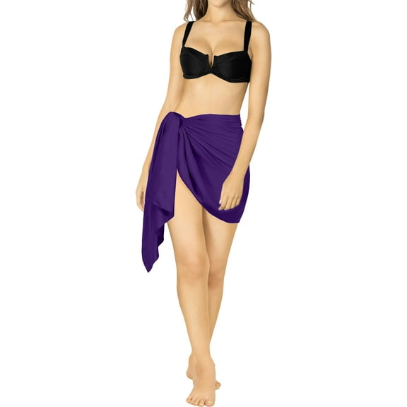 HAPPY BAY Women's Summer Swimwear Skirt Swimsuit Beach Sarong Coverups Swim Cover up Vacation Pareos Wrap Short Beachwear Wraps for Women One Size Violet_G132