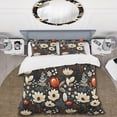 thumbnail image 2 of Designart "Whimsical Garden In Bohemian Style I" Black Floral Bedding Covert Set - Cottage Bed Set With 1 Sham, 2 of 5