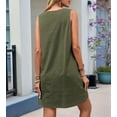 thumbnail image 3 of Summer Dress for Women Sleeveless Tank Dress with Pockets Casual Short A Line Dress Crewneck Sundress  Green XXL, 3 of 6