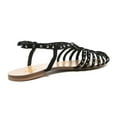 thumbnail image 4 of XYD Women Chic Caged Toe Studded Sandals Buckled Slingback Strap Openwork Flats Casual Dress Summer Outdoor Shoes Size 6.5 Black, 4 of 4
