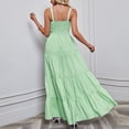thumbnail image 3 of Robe d'Été Bohème Sans Manches à Bretelles Spaghetti Smockée Longue Maxi Robe de Plage, 3 of 6