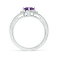 thumbnail image 2 of ANGARA Natural Amethyst and Diamond Split Shank Ring in 14K White Gold for Women (Size-7x5mm) | February Birthstone, Birthday, Anniversary, Jewelry Gift for Women | Natural Amethyst Ring, 2 of 8