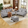 thumbnail image 2 of Soscana Sectional Sofa with Storage Ottoman and Loveseat, Modern 3 Seater L Shaped Couch Love Seat for Living Room Apartment Studio Office,Living Room Furniture Set,Light Gray, 2 of 8