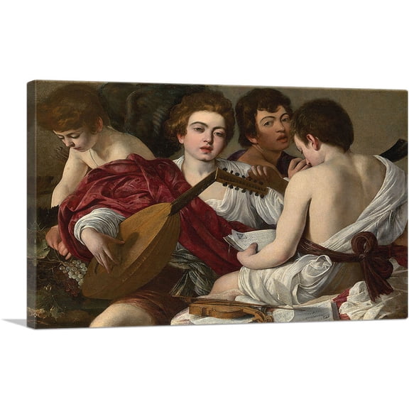 ARTCANVAS The Musicians 1595 Canvas Art Print by Caravaggio - Size: 26" x 18" (0.75" Deep)