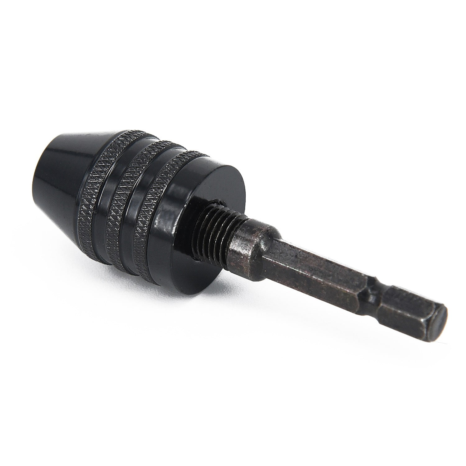0.3-6.5mm Keyless Drill Bit Chuck Adapter with 1/4" Hex Shank for Impact Driver 