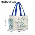 thumbnail image 7 of Pzuqiu Fish Wave Print Large Capacity Quilted Tote Bags for Women, Lightweight Blue Puffer Shoulder Hobo Handbags, Reversible Carry On Bags for Shopping Work Travel Everyday Use, 7 of 7