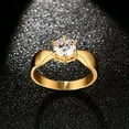 thumbnail image 4 of 2ct AAA CZ Titanium Band Women's 18K Gold Plated Wedding Jewelry Ring Size 6/7/8, 4 of 7