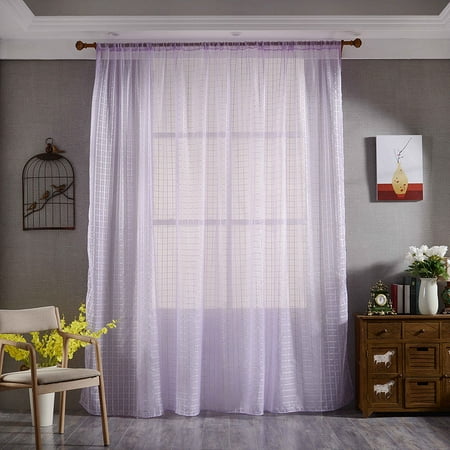 - Pair of Solid Voile Sheer Curtain Panel Drapes for Window Door Decor
