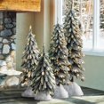 thumbnail image 4 of Haute Decor Lightly Flocked Alpine Tree with Real Wood Pole - Pre-Lit with Warm White Battery Operated LED Lights with Timer (2-Foot), 4 of 4