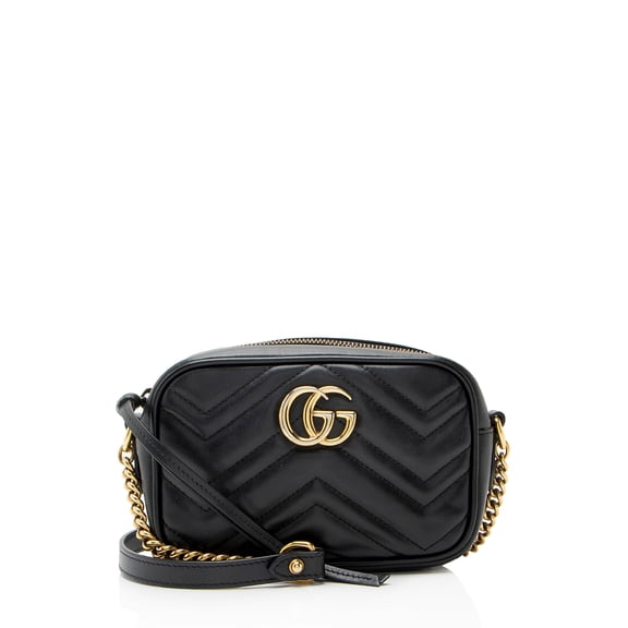 Pre-Owned Gucci Matelasse Leather GG Marmont Mini Camera Bag