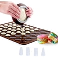 thumbnail image 1 of Esterillas de silicona para hornear macarrones con capacidad para 48 unidades, molde antiadherente para hornear macarrones, kit para hornear macarrones, apto para alimentos, con 1 bolígrafo para, 1 of 7