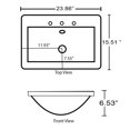 thumbnail image 3 of American Imaginations 23.86-in. W 3H8-in. Ceramic Top Set In White Color - Overflow Drain Incl. AI-30680, 3 of 8