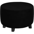 thumbnail image 1 of sasyxdc Housse de Pouf en Velours Super Extensible Housse de Pouf Rond Lavable Protecteur de Meubles pour Salon (Marron Moyen), 1 of 7