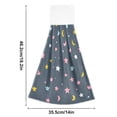 thumbnail image 3 of Colorful Stars and Moons 2 Pack 14''x18'' Hand Towels Soft Coral Fleece Quick Dry Hook and Loop for Kitchen Bathroom, 3 of 7