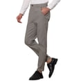 thumbnail image 4 of Pantalones de cuadros INSPIRE CHIC para hombres, con colores contrastantes, patrón de cuadros, pantalones de negocios 30 gris, 4 of 5