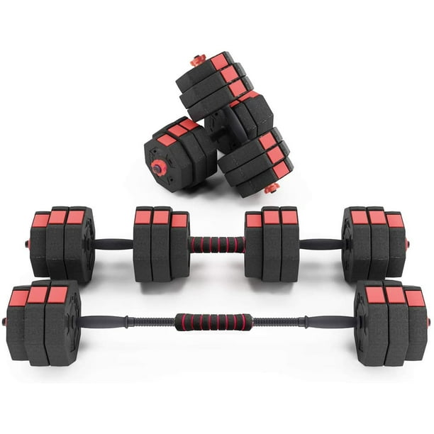 SogesPower Anti Rolling Fitness Dumbbells 55lbs Adjustable Dumbbells Pair Strength Training Dumbbell Kit Black Red Walmart Business Supplies
