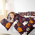 thumbnail image 3 of Feelyou Cute Ghost Pumpkin Twin Bedding, Cartoon Gothic Skull Bat Bedding Comforter Set, Halloween Reversible, 7pcs, 3 of 7