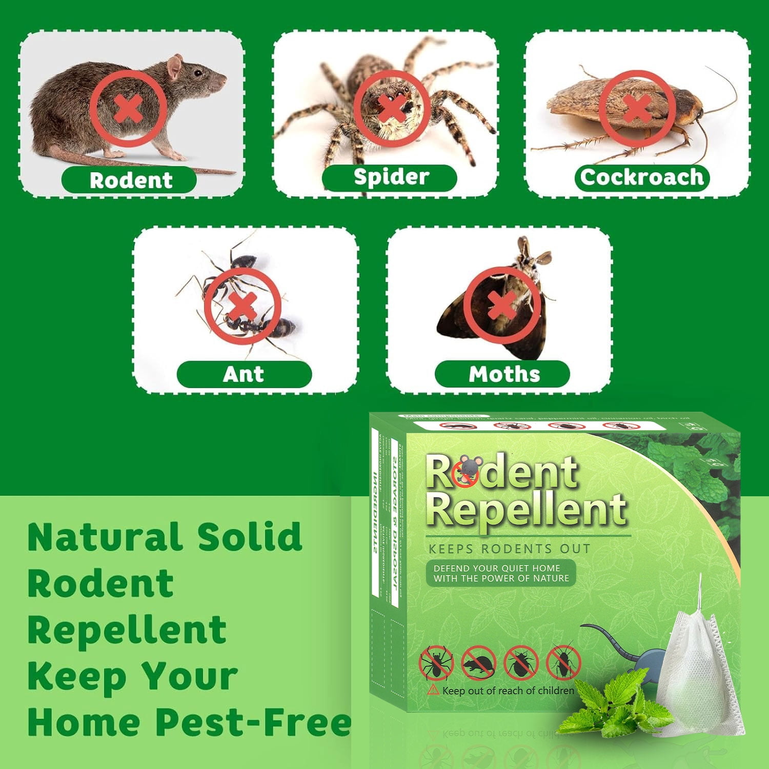 Vamoo 30 Pack Rodent Repellent Peppermint Oil to Repels Mice and Rats Squirrel and Other Rodents for Home Garages RV Closets Trucks Car Engines, Mouse Deterrent for Keep Mice Out