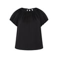 thumbnail image 4 of Time and Tru Women's Shirred Satin Top with Short Sleeves, Sizes XS-XXXL, 4 of 5