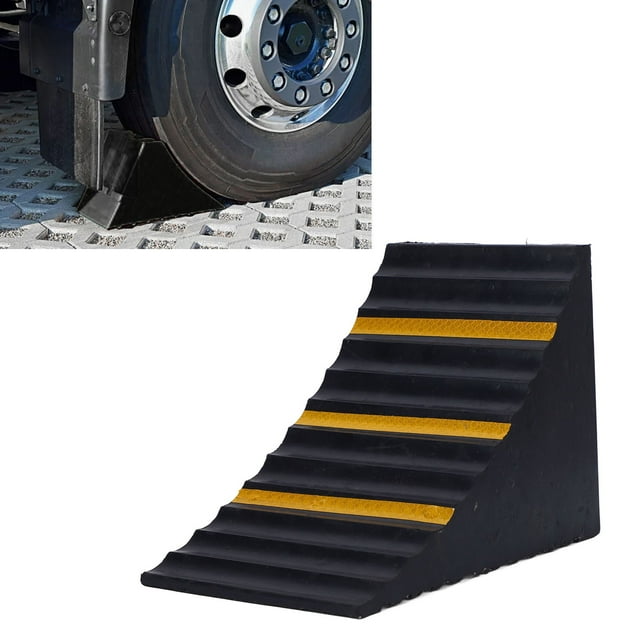 Cale de Roue en Caoutchouc, Résistante aux Intempéries Multifonctionnelle 9.8 X 6.3 X 7.5 Po Friction Améliorée Légère Cale de Pneu en Caoutchouc pour RV